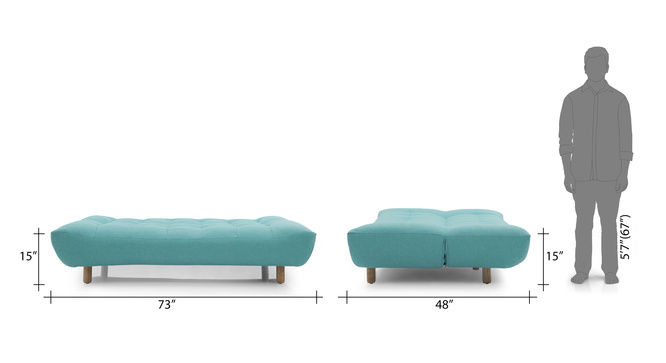 Solonic Fabric Sofa Cum Bed(Blue)